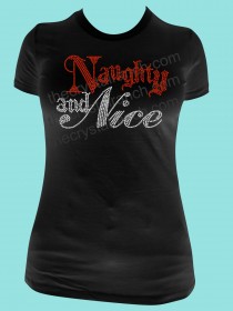 Naughty and Nice Rhinestone Tee TH152