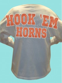 Hook 'Em Horns Glitter and Rhinestone Spirit Jersey TTV024