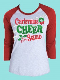 Christmas Cheer Squad Rhinestone and Glitter Tee THV001