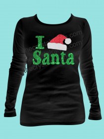 I Love the Santa Glitter Tee THV009