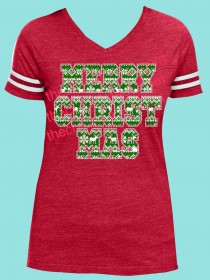 Nordic Merry Christmas Rhinestone Tee THV012