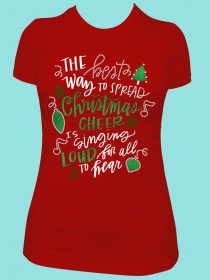 Spread Christmas Cheer is Singing Loud for all the Heart Rhinestone and Glitter Tee THV014