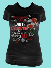 Dreaming of a White Christmas Screen Print and  Rhinestone Tee THV016