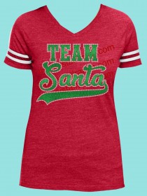 Team Santa Rhinestone and Glitter Tee THV053