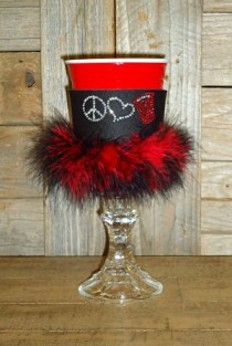 Red Neck Fine Stemware with Rhinestone Huggie #16001G