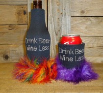 Drink Beer Wine Less Rhinestone Drink Koozie KB136