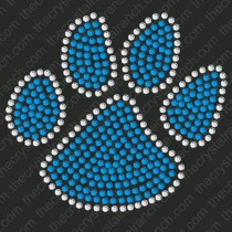 DT026A Paw Print 4" Rhinestone Decal