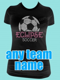 YOUR SOCCER TEAM Custom Rhinestone Tee TP007 