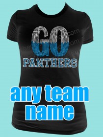GO TEAM Custom Rhinestone Tee TP037