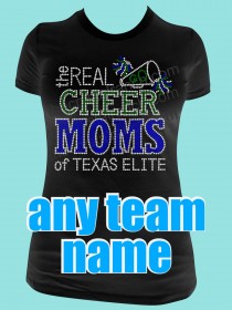The Real Cheer Moms of Your Cheer Team Rhinestone Tee TP039