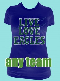 Live Love Your Team Rhinestone Tee TP041A
