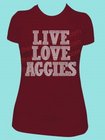 Live Love Aggies Rhinestone Tee TP041