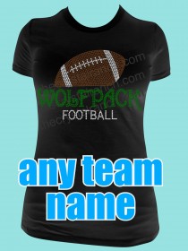 YOUR FOOTBALL TEAM Custom Rhinestone Tee TP042