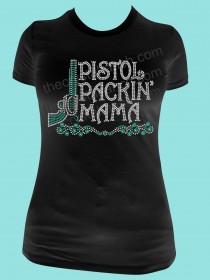 Pistol Packin Mama Rhinestone Tee TR091