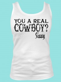 You a Real Cowboy Sissy Rhinestone and Screen Print Tee TRS023