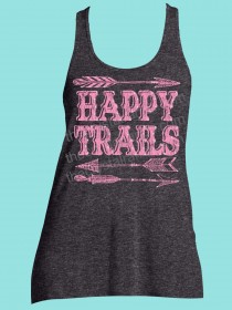 Happy Trails Rhinestone and Screen Print Tee TRS037