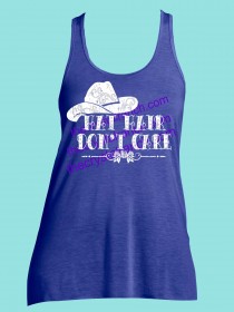 Hat Hair Don't Care Rhinestone and Screen Print Tee TRV050