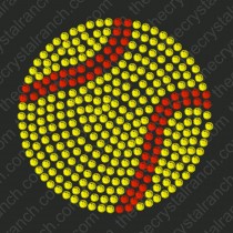 DS211 Softball Rhinestone Decal