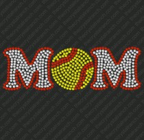 D002 Softball Mom Rhinestone Decal