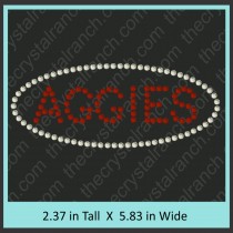 Aggies Oval 6" Rhinestone Transfer CRT006