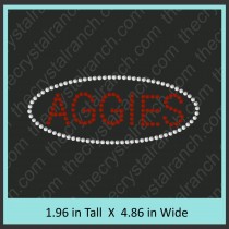 Aggies Oval 5" Rhinestone Transfer CRT006A