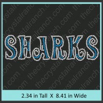 Sharks Rhinestone Transfer CRT217