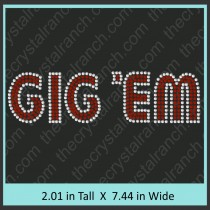 GIG'EM Rhinestone Transfer CRT304