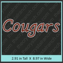 Cougars Rhinestone Transfer CRT345 