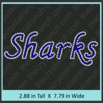 Sharks Rhinestone Transfer CRT348
