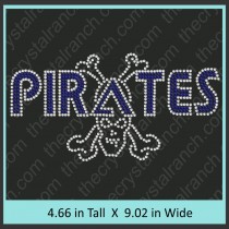 Pirates with Skull and Crossbones Rhinestone Transfer CRT383
