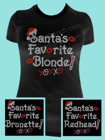 Santa's Favorite Blonde Rhinestone Tee TH090
