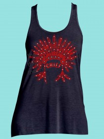 Chief Rhinestone and Screen Print Tee TRS034