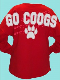 Go Coogs Glitter and Rhinestone Spirit Jersey TTV013