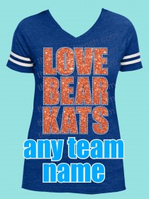 Love Your Team Glitter and RhinestoneTee TTV006