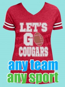 Let's Go Team Glitter and  Rhinestone Tee TTV010A