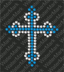DJ001A Cross Rhinestone Decal