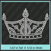 Crown 3 Point Ms Texas Rhinestone Transfer CRY002c