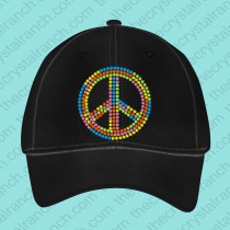 Peace Symbol Rhinestone Cap CY006