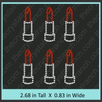 Lipstick Outline Rhinestone Transfer CRY032cp
