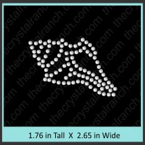 Shell (Small) Rhinestone Transfer CRY150c