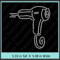 Blow Dryer Rhinestone Transfer CRY161c