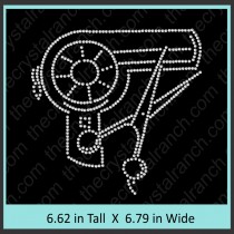 Blow Dryer Rhinestone Transfer CRY162