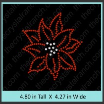 Poinsetta Rhinestone Transfer CRY167k