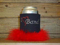 I Love Band Rhinestone Drink Koozie KS058