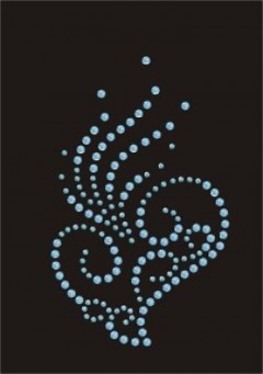 Scroll Heart Rhinestud Transfer YH1064