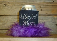 Volleyball Mom Rhinestone Drink Koozie KS091