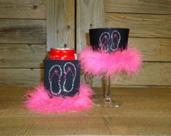 Flip Flops Rhinestone Drink Koozie KY171