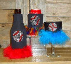 Baseball Rhinestone Drink Koozie KS212