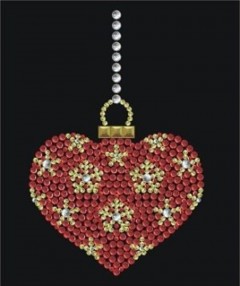 Heart Ornament Rhinestud Transfer YH2217