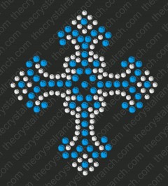 DJ037 Cross Rhinestone Decal